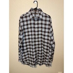 Peter Millar Plaid Button Down Long Sleeve Shirt Men's Extra Large